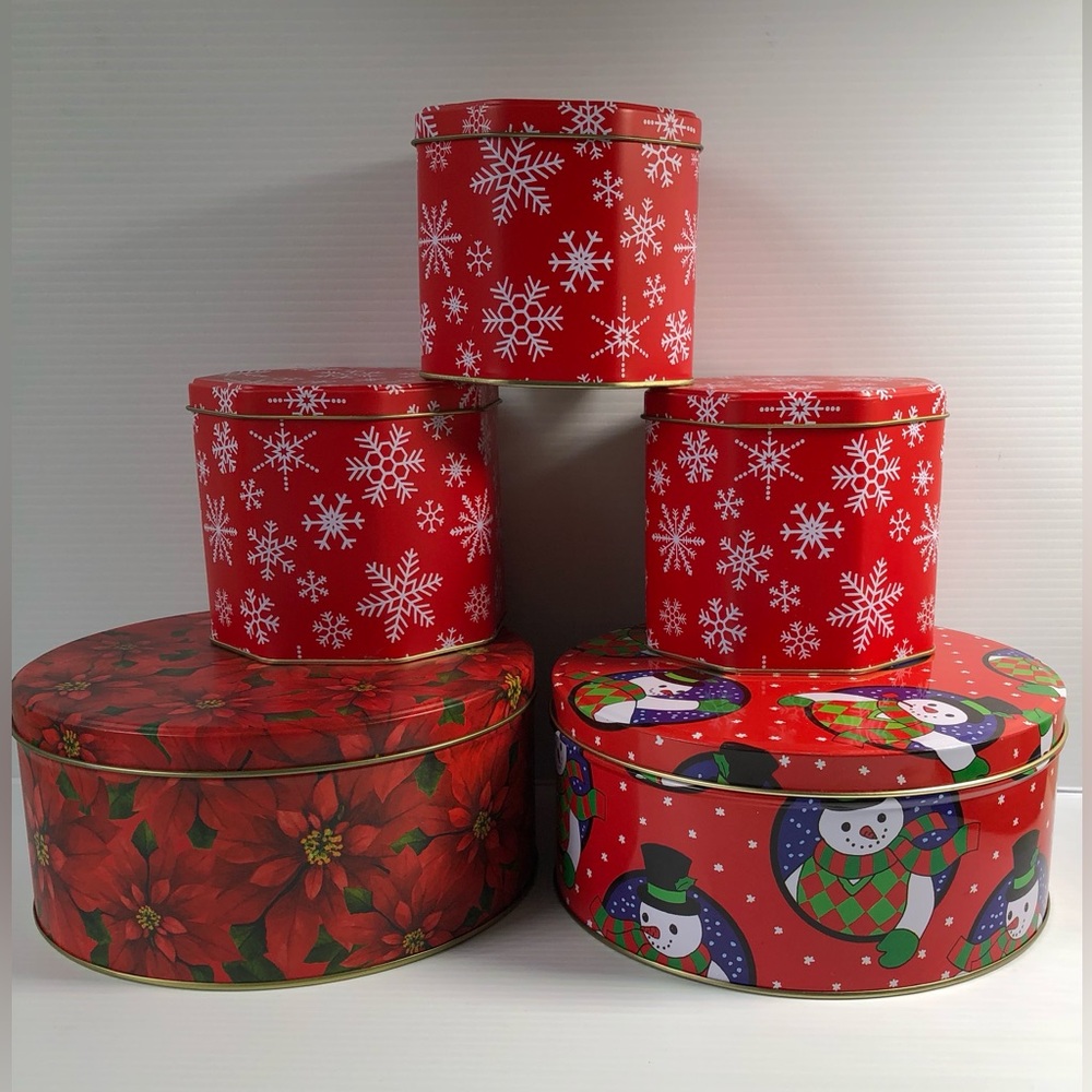 5 PCE Christmas Tin Set
